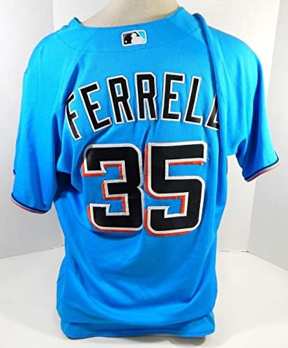 2019 Miami Marlins Riley Ferrell 35 Játék Használt, Kék Mez 48 DP22277 - Játék Használt MLB Mezek