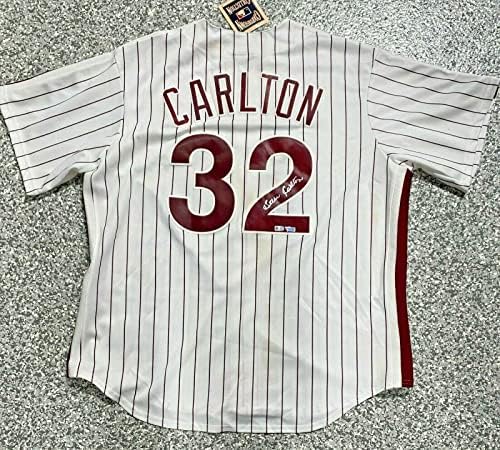 Philadelphia Phillies Steve Carlton Aláírt Fenséges Jersey Fanatikusok MLB Hologram - Dedikált MLB Mezek