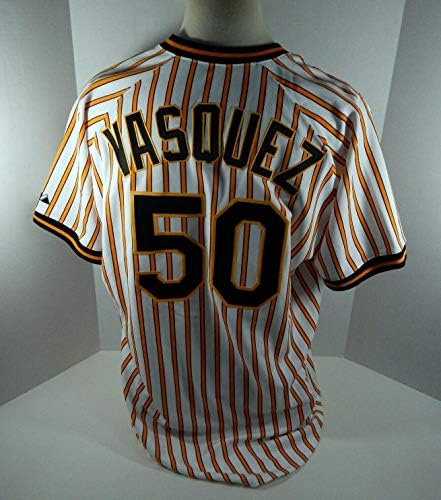 2009 Pittsburgh Pirates Virgil Vasquez 50 Játék Kiadott Fehér Jersey 1979 TBTC 83 - Játék Használt MLB