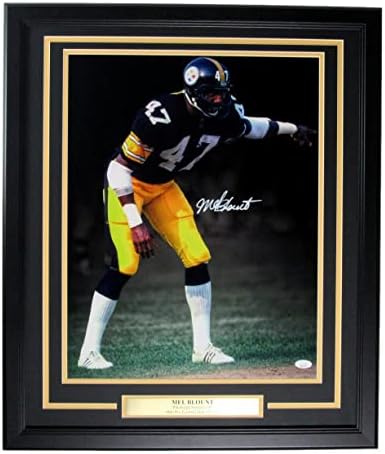Mel Blount HOF Dedikált 16x20 Fotó Pittsburgh Steelers Keretes SZÖVETSÉG - Dedikált NFL-Fotók