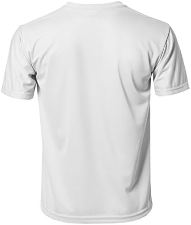 Szilárd Puha Coolmax Aktív Rövid Ujjú Sleeve T-Shirt Póló Fehér Méret S