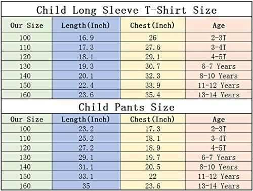AteeCP Lány Hosszú Ujjú 2 Darab Melegítő Szettek Sleeve Tshirt+Alkalmi Melegítő Gyerek, Fiú(2-14Y,8 Szín)